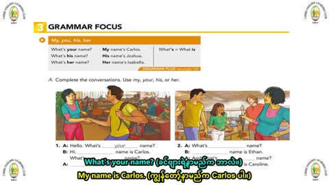 1.3 Grammar Focus (My, You, His, Her)