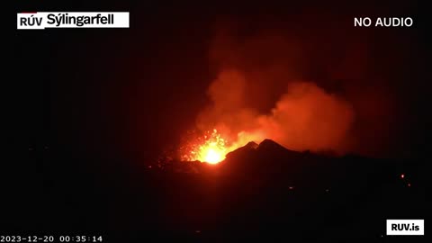 Watch Live: Icelandic volcano spews lava