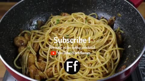 Spicy Butter Garlic Shrimp Pasta Recipe by Fork & Flames