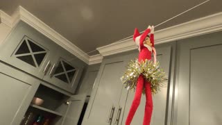 Elf on the Shelf Hanging on Rope!
