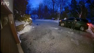 Man Takes a Tumble on Winter Morning