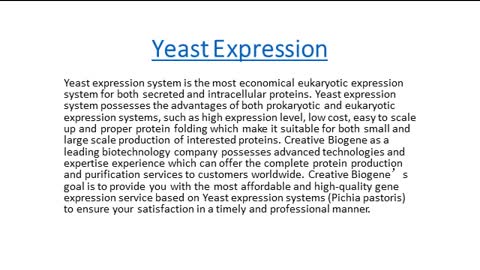 Yeast Expression System