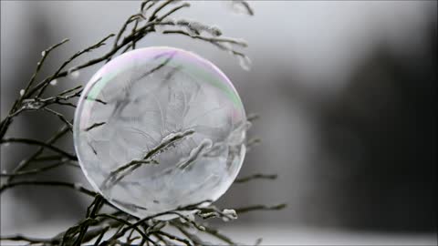 Bubble Turning Into Ice