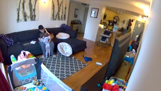 Brother Uses Ball to Hush the Baby