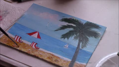 How to paint "Summer Beach" with Acrylic Paint