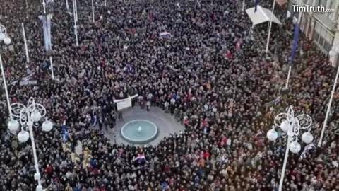 HUGE Protest In Zagreb, Croatia Against Mandates