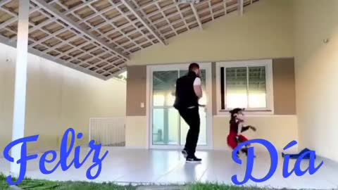 dog dancing with the owner