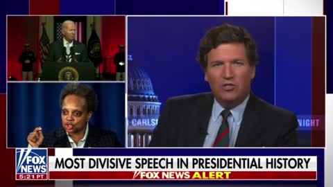 Tucker Carlson says Lori Lightfoot is due for a big promotion in the Biden regime because "she's stupid, she's mean, she's openly racist."