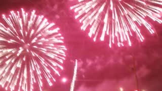 Very beautiful fireworks at night.