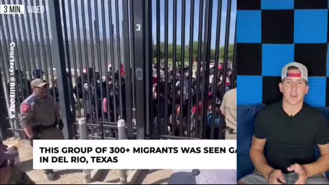 Kamala solves Trumps Border Crisis! 300 Migrants push past Border Patrol Agents & Border Wall.