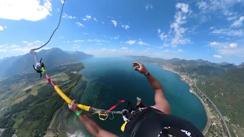 Bungee Jumping From a Paraglider