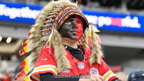 Race baiting reporter claims kid is wearing blackface at a Chiefs game.