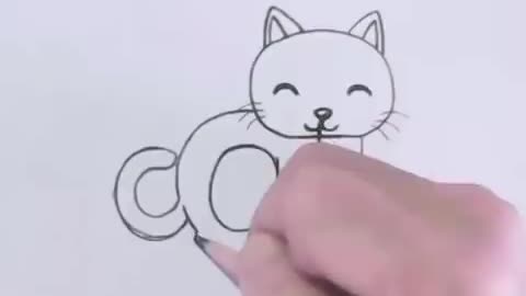 How to turn Words Cat Into a Cartoon Cat. learning step by step for kid
