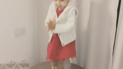 Adorable Baby Jumps and Dance on Music