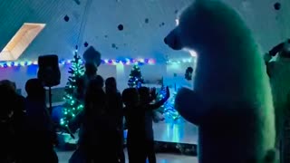 Funny bear dance at a children's party