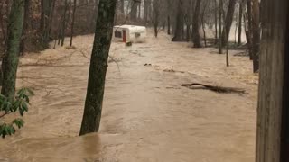 Camper Gets Swept Away By Floodwaters