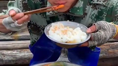 Chinese fisherman can eat anything!