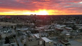 Hirise sunrise Tulsa, Oklahoma