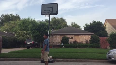 having fun playing basketball