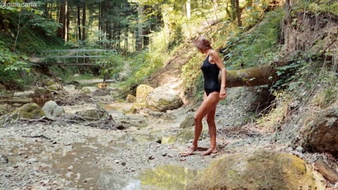 ASMR Gina Carla 💋 Beautiful Forest Creek Swim!