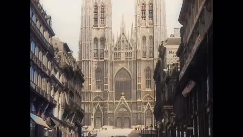 Brussels in all its splendor in 1908 in color! [AI enhanced & colorized]