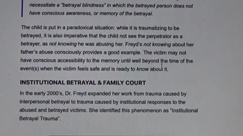 Congratulations to Dr. Freyd for award on her: "Betrayal Trauma Theory"