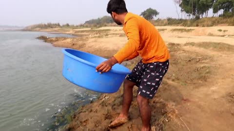 Fishing video || catching big fish using liver in the river of the village || Amazing hook fi..