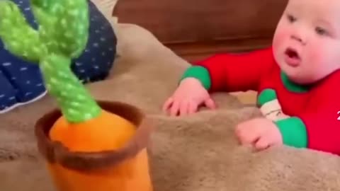 |Cute Babies Playing with Dancing Cactus (Hilarious)Cute Baby Funny Videos