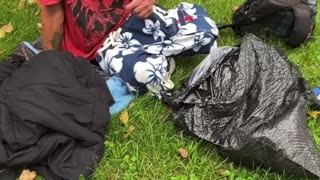 Business Owner Confronts Homeless Man Making A Mess On His Property