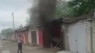 explosion in the garage, man in shock