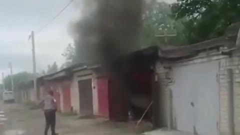 explosion in the garage, man in shock