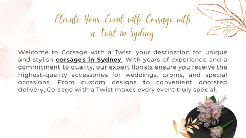 Sydney Corsage - Elegant Floral Accent with a Unique Twist
