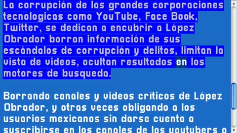 YouTube corrupto oculta violencia en México para favorecer la corrupción de AMLO