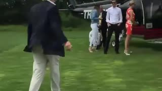 President Trump Shows Off, Hits Great Golf Shot for Fans Before Boarding Helicopter