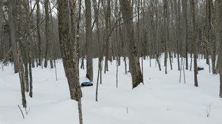 Snowshoeing in northern upper peninsula Michigan