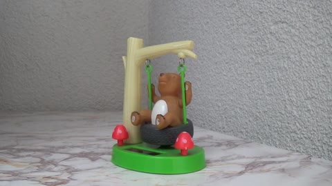 Solar Toy: Funny Bear On A Swing