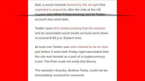 First it Was Parler and Now Gab Goes Dark and Removes It's Twitter Page