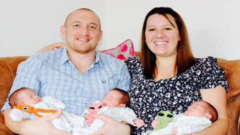 'Miracle' mum unable to conceive for four years captures beautiful moment her triplets