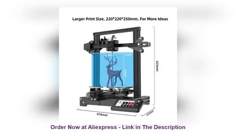 ☄️ Voxelab Aquila 3d Printer All Metal Print Size 220*220*250mm High Precision Resume Printing