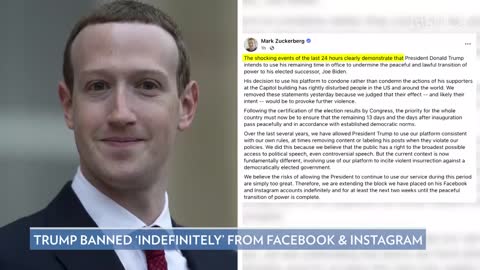 President Donald Trump Banned Indefinitely from Facebook and Instagram After Capitol Riots