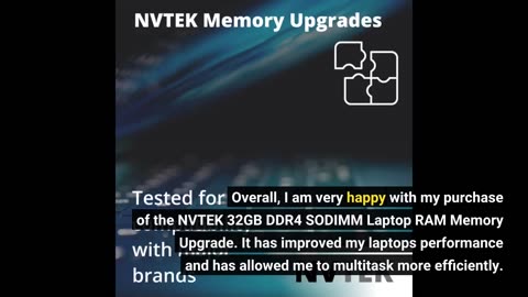NVTEK 32GB (2x16GB) #DDR4-2666 PC4-21300 SODIMM Laptop RAM-Overview