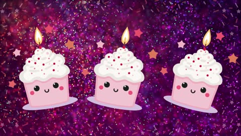 Happy Birthday Song With Birthday Cupcake & Confetti Theme. Perfect for Festive Cupcake Theme Party!