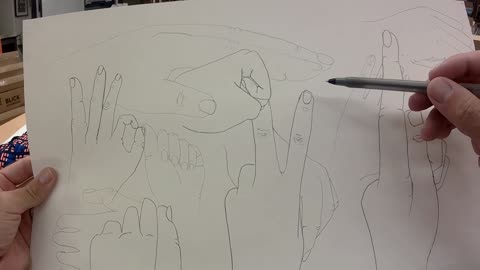 Drawing a hand with Blind Contour