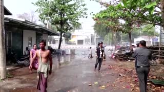 Myanmar police use water cannon to disperse protesters