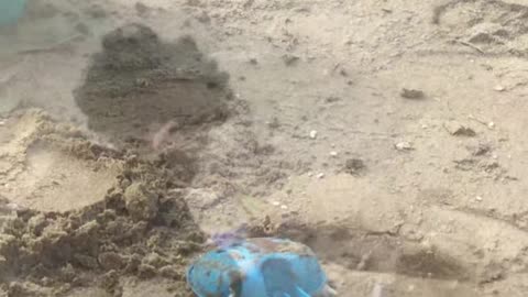 Superhero Baby's Solo Sand Play