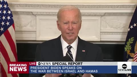 President Biden speaks on the war between Israel and Hamas.