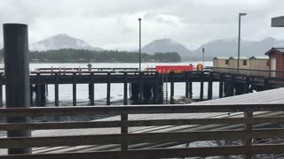 Raining on Alaska Pier
