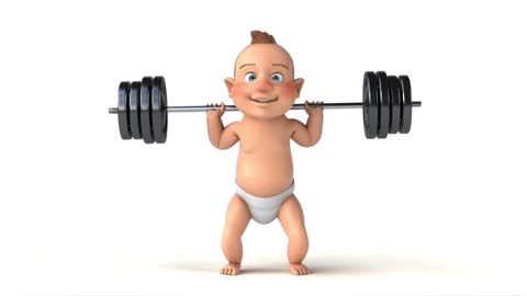 3D baby workout video satisfying