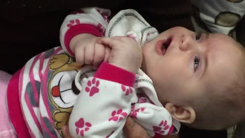 Three Months Old Baby Girl Adorably Talks To Grandma