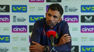 Proteas' Keshav Maharaj speaks to the media